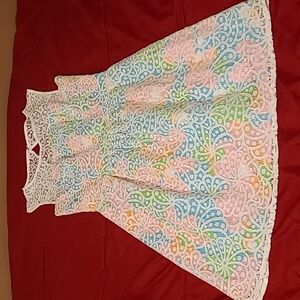 Lilly Pulitzer lace overlay dress. Sz.0